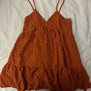 PacSun Orange Polka Dot Mini Dress